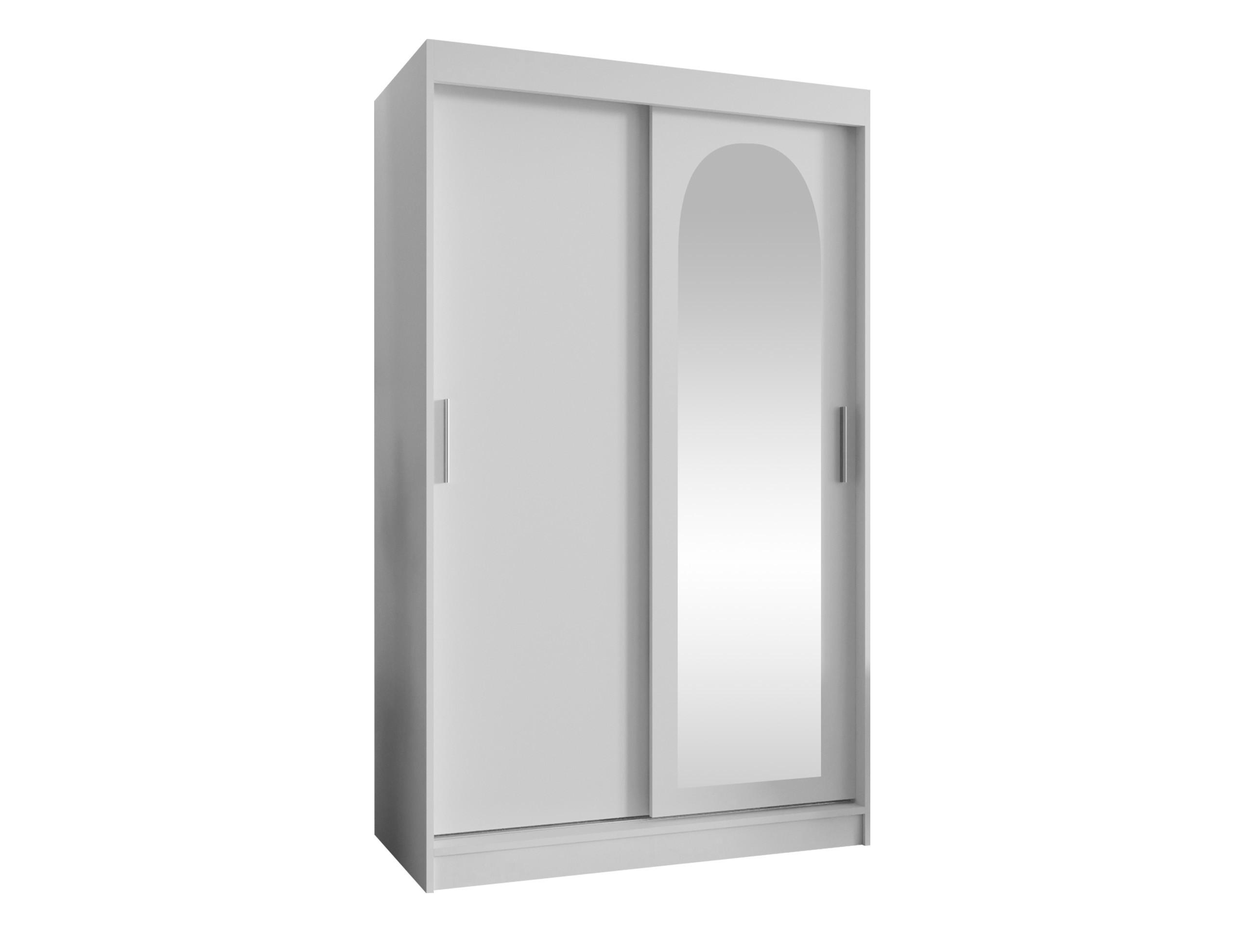 SCHWEBETÜRENSCHRANK Selfie 120 cm - Silberfarben/Weiß, Holzwerkstoff/Kunststoff (120/200/62cm) - MIRJAN24