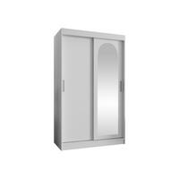 SCHWEBETÜRENSCHRANK Selfie 120 cm mit Schubladen - Silberfarben/Weiß, Holzwerkstoff/Kunststoff (120/200/62cm) - MIRJAN24
