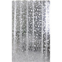 DUSCHVORHANG Transparent Kiesel Muster PEVA 120 x 180 cm schimmelresistent wasserdicht Ringe - Silberfarben/Weiß, Textil (120/180cm) - MCBOSON