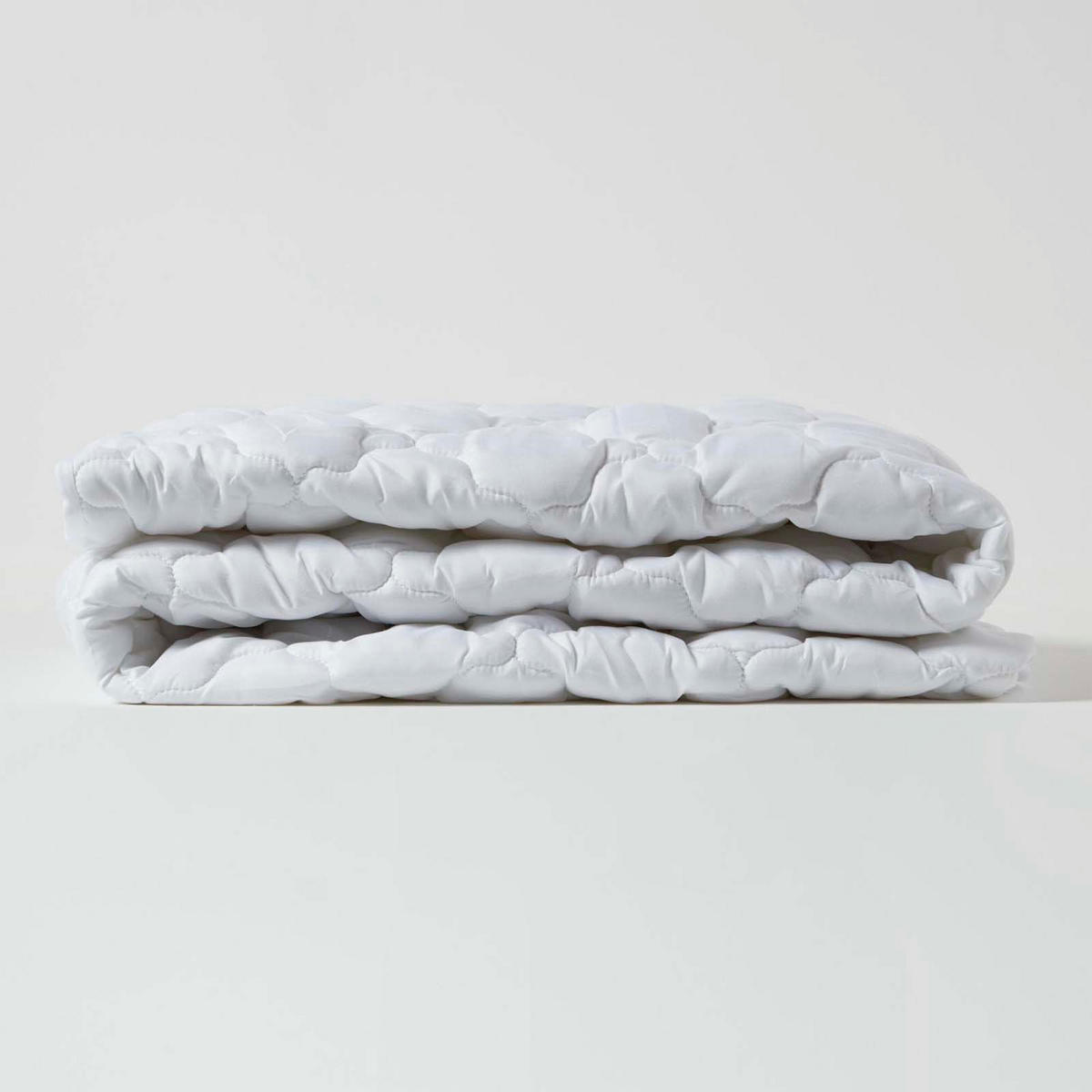 MATRATZENSCHONER 90/190 cm, samtweich & gepolstert - Weiß, Textil (90/190cm) - Homescapes