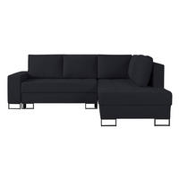 ECKSOFA Larelle Graphit Chenille 245 cm - Schwarz, Textil/Metall (200/245cm) - Selsey