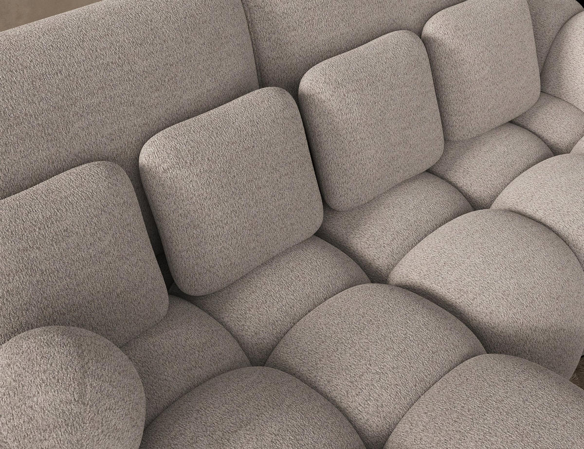 ECKSOFA COVELION L-Form – Schlaffunktion, Bettkasten, Wellenfederung, HR-Kaltschaum, inkl. Kissen, moderner Wohnkomfort - Creme, Kunststoff (260/167cm) - Wohnideebilder