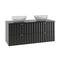 DOPPELWASCHTISCH 120.6cm Lexa Schwarz - Schwarz, Holzwerkstoff (120.6/52.2/46.5cm) - Petits-meubles