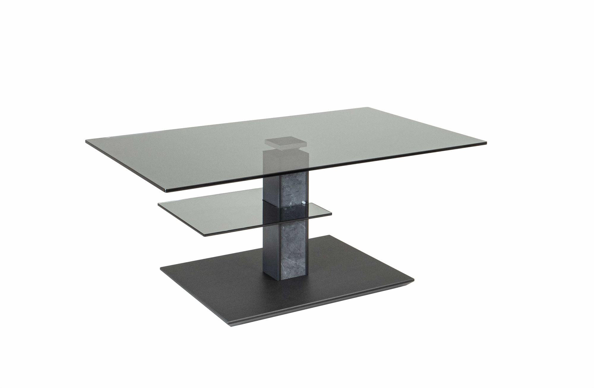COUCHTISCH höhenverstellbar Cläre 100x47x60 Glas Marble Grigio/Grau - Grau, Glas (100/60/60cm) - 58aufmkessel