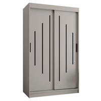 ŠATNÍ skříň s posuvnými dveřmi 200/120/62 2dveřová - černá/kašmírová, dřevo/plast (120/200/62cm)