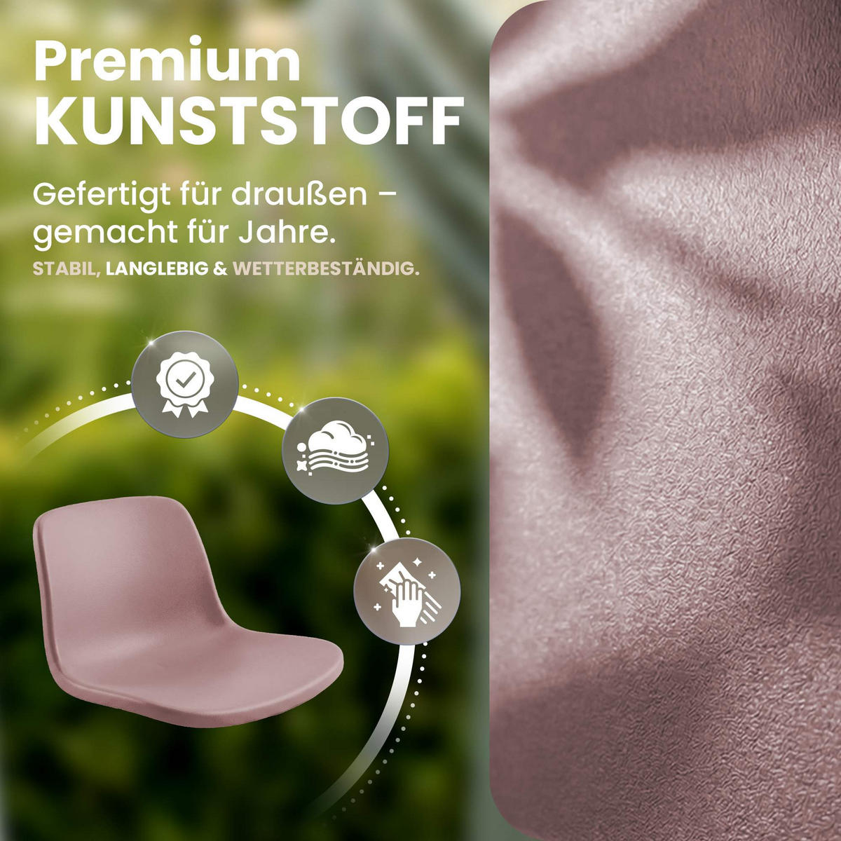 STUHL Kunststoff Pink - Pink, Kunststoff/Metall (58/80/54cm) - CLP