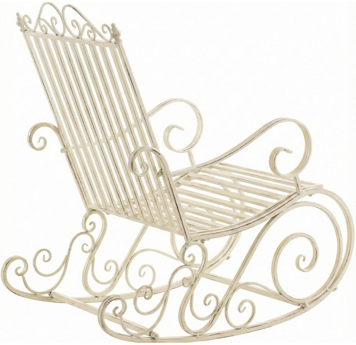 SCHAUKELSTUHL Anna Antik Outdoor 56x90x94cm Metall Antik-Creme Gartenstuhl - Creme, Metall (56/94/90cm) - DELUKE