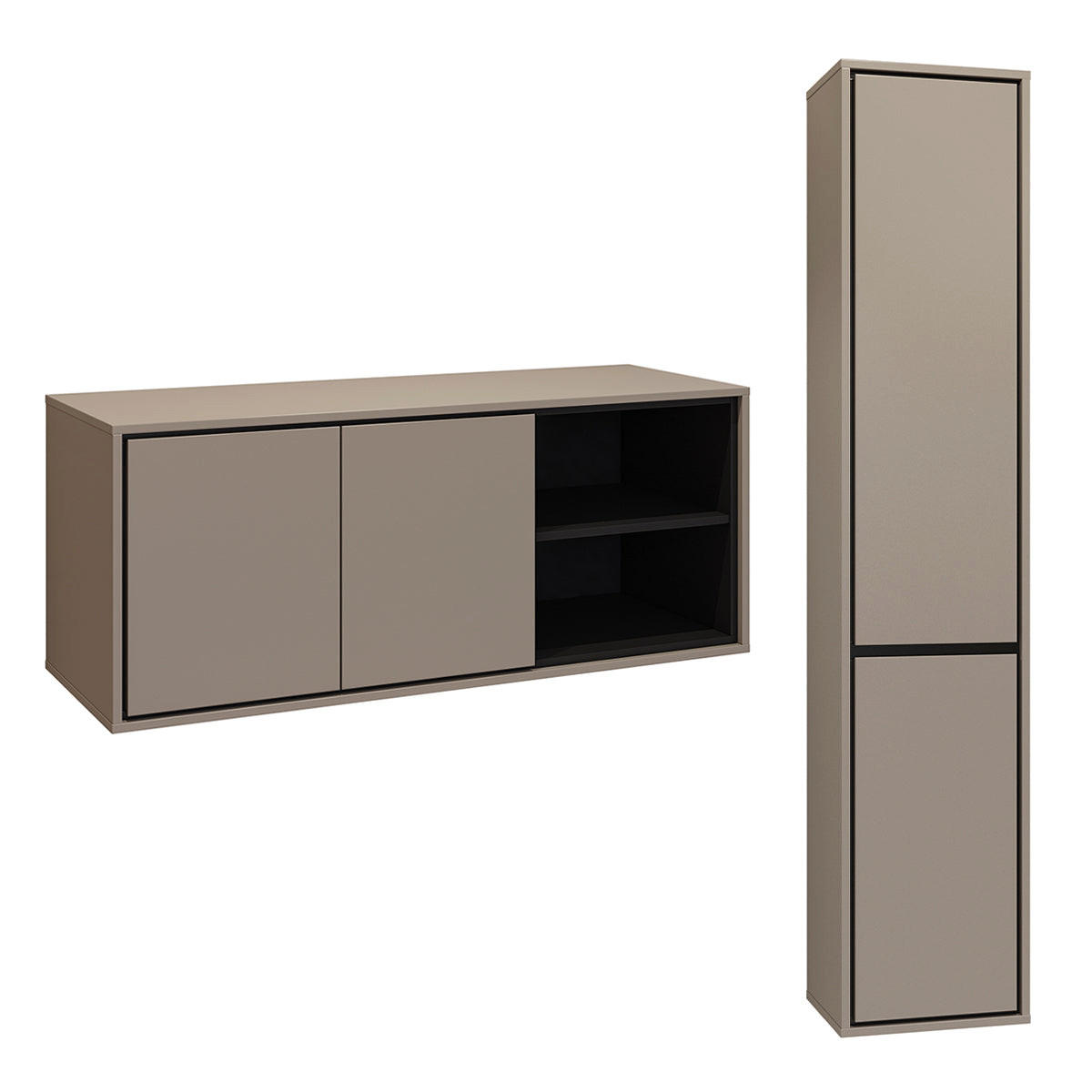 WASCHTISCHUNTERSCHRANK 120cm Sophéa 2er-Set Taupe - Taupe, Holzwerkstoff (120/50.8/48cm) - Petits-meubles