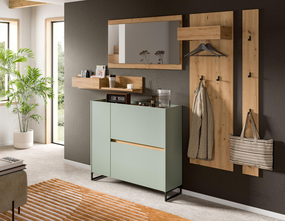 GARDEROBENSPIEGEL Artisan Eiche hängend, Wandspiegel 110 x 60 cm - Eiche Artisan, Glas/Holzwerkstoff (110/60/6cm) - Inn.Furn