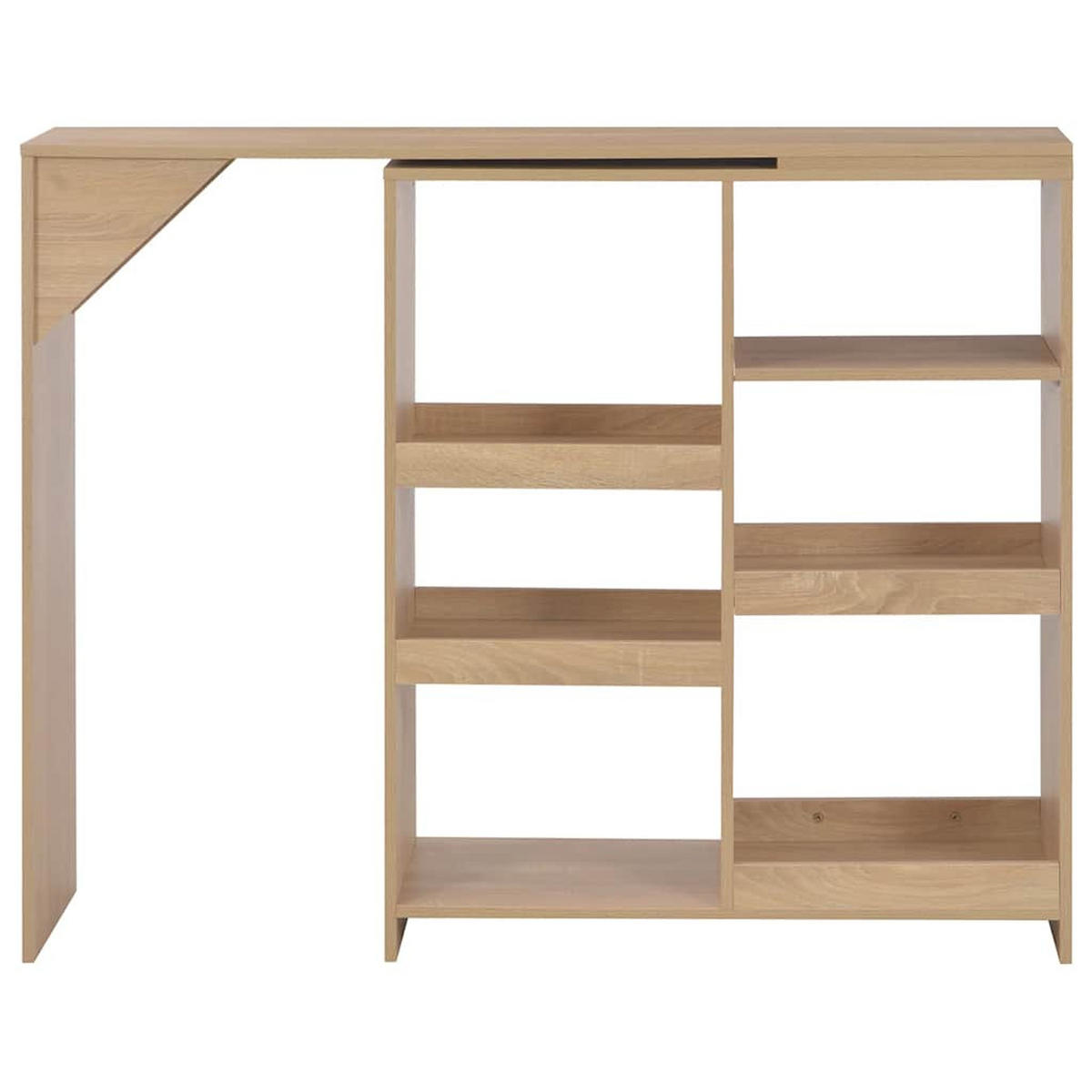 BARTISCH Mit Beweglichem Regal Eichenbraun 138/39/110 Cm - Eichefarben, Holz (138/39/110cm) - vidaXL