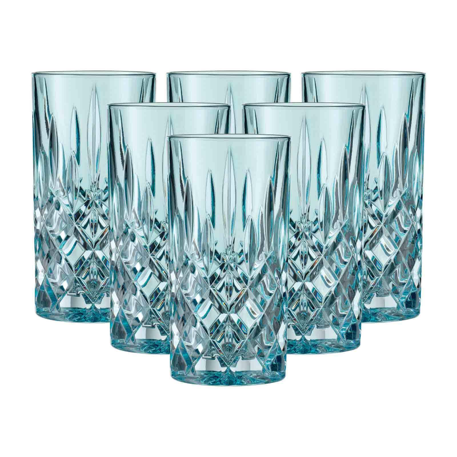 LONGDRINKGLÄSER Noblesse Colors Aqua 395 ml 6er Set - Blau, Glas (0.395L) - Nachtmann