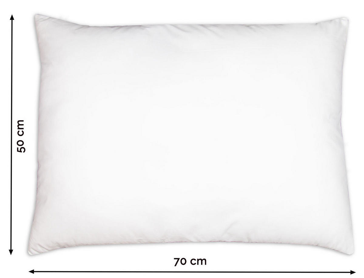 KISSEN, 2er-Set, 50x70 cm, 100% Polyester, Weiß - Weiß, Textil (50/70cm) - Zollner
