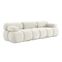 3-SITZER SOFA Samt Stoff Beige - Beige/Creme, Kunststoff/Textil (285/70/96cm) - LaMiaSofa