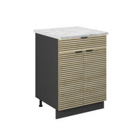 KÜCHENUNTERSCHRANK Fame-Line Eiche Paneel 60 cm mit Schublade, AP Marmor - Hellbraun/Eichefarben, Holzwerkstoff (60/82/60cm) - Vicco