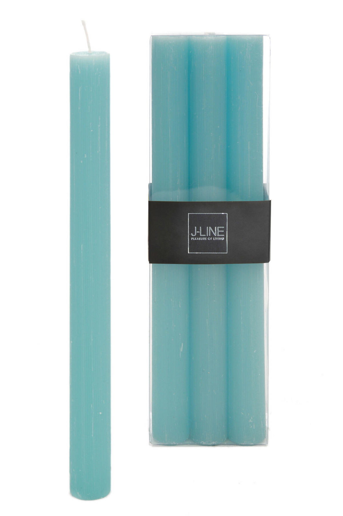 DUFTKERZE AURA - Blau - 9 Std. - 6er set - Blau, Paraffin (4.5/24/7cm) - J-Line