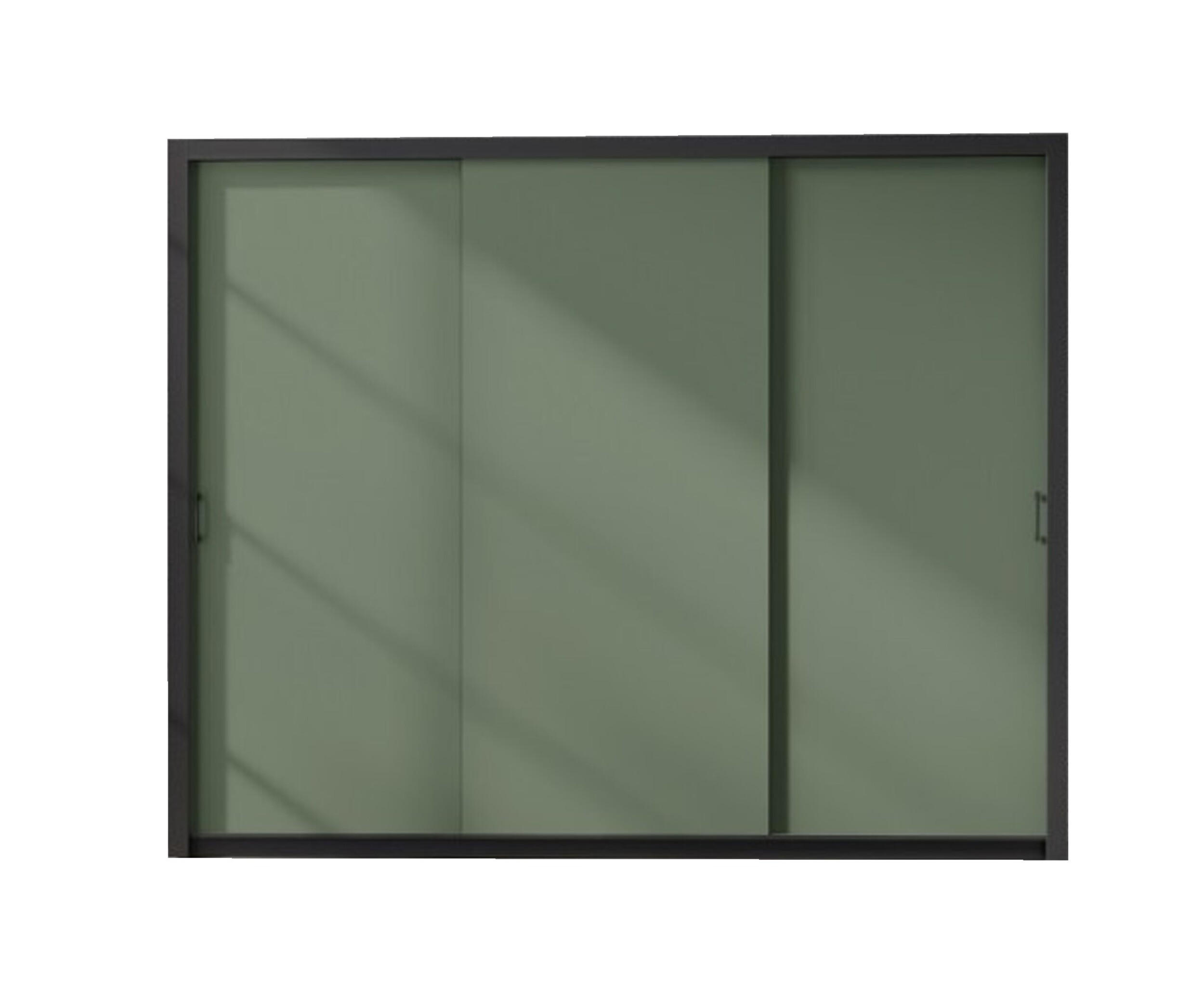 SCHIEBETÜRENSCHRANK - Kleiderschrank Sahara - 250 - Grün - Schwarz/Grün, Holzwerkstoff (255/206/60cm) - Möblo