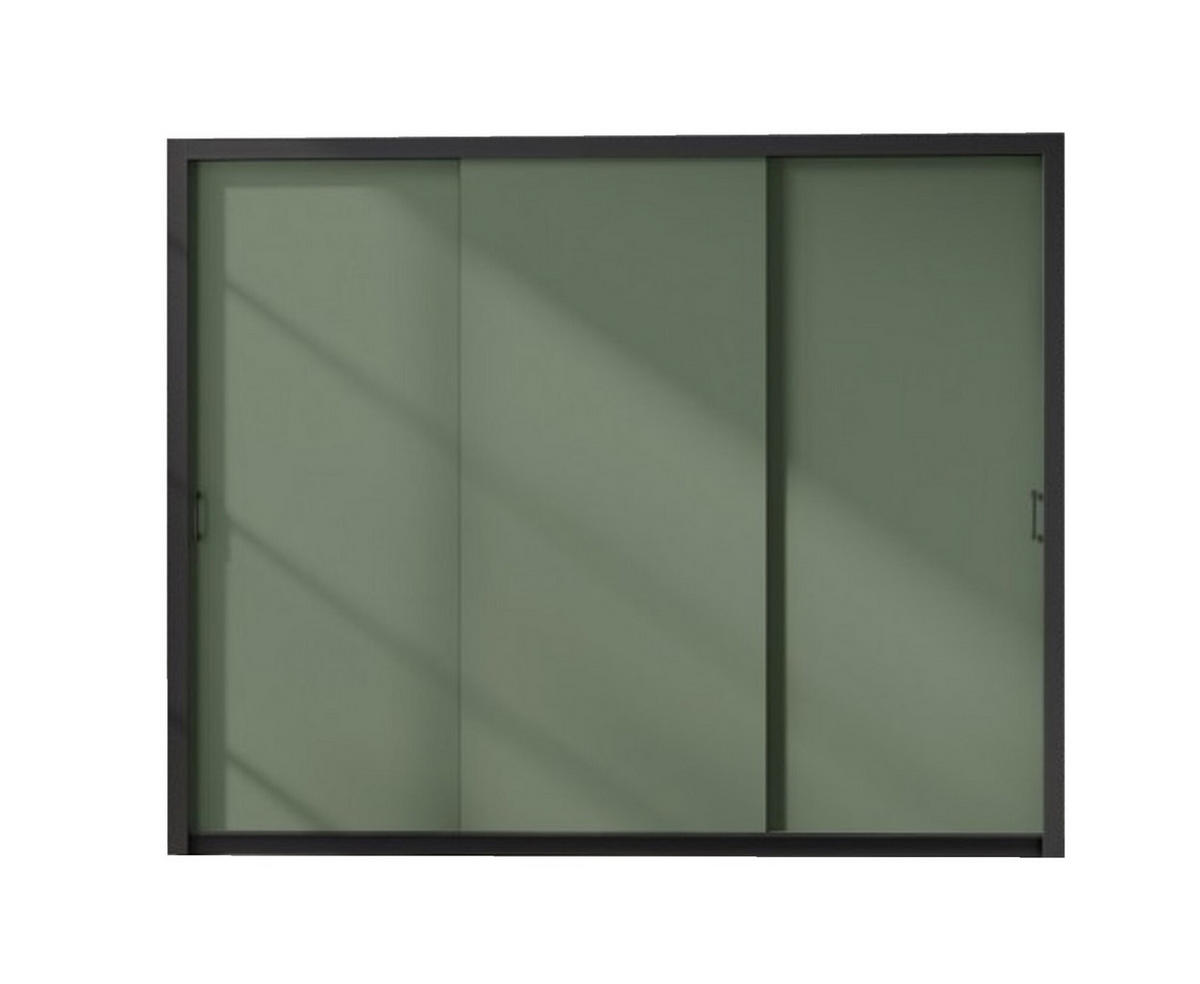 SCHIEBETÜRENSCHRANK - Kleiderschrank Sahara - 250 - Grün - Schwarz/Grün, Holzwerkstoff (255/206/60cm) - Möblo