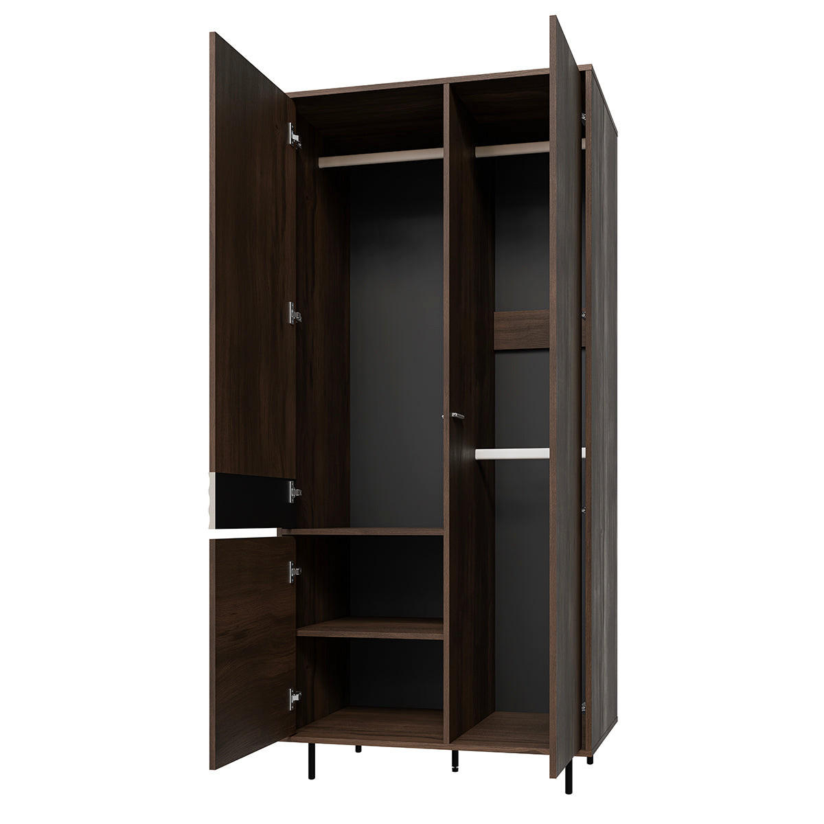 OMARA 3 vrati Astra Temni les in kašmir - bež, leseni material (90/195/52cm) - Petits-meubles