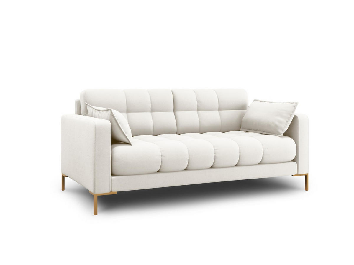 SOFA Mamaia aus strukturiertem Stoff leichtes beige 2 Sitzplätze - Creme, Textil (92/75/152cm) - Micadoni