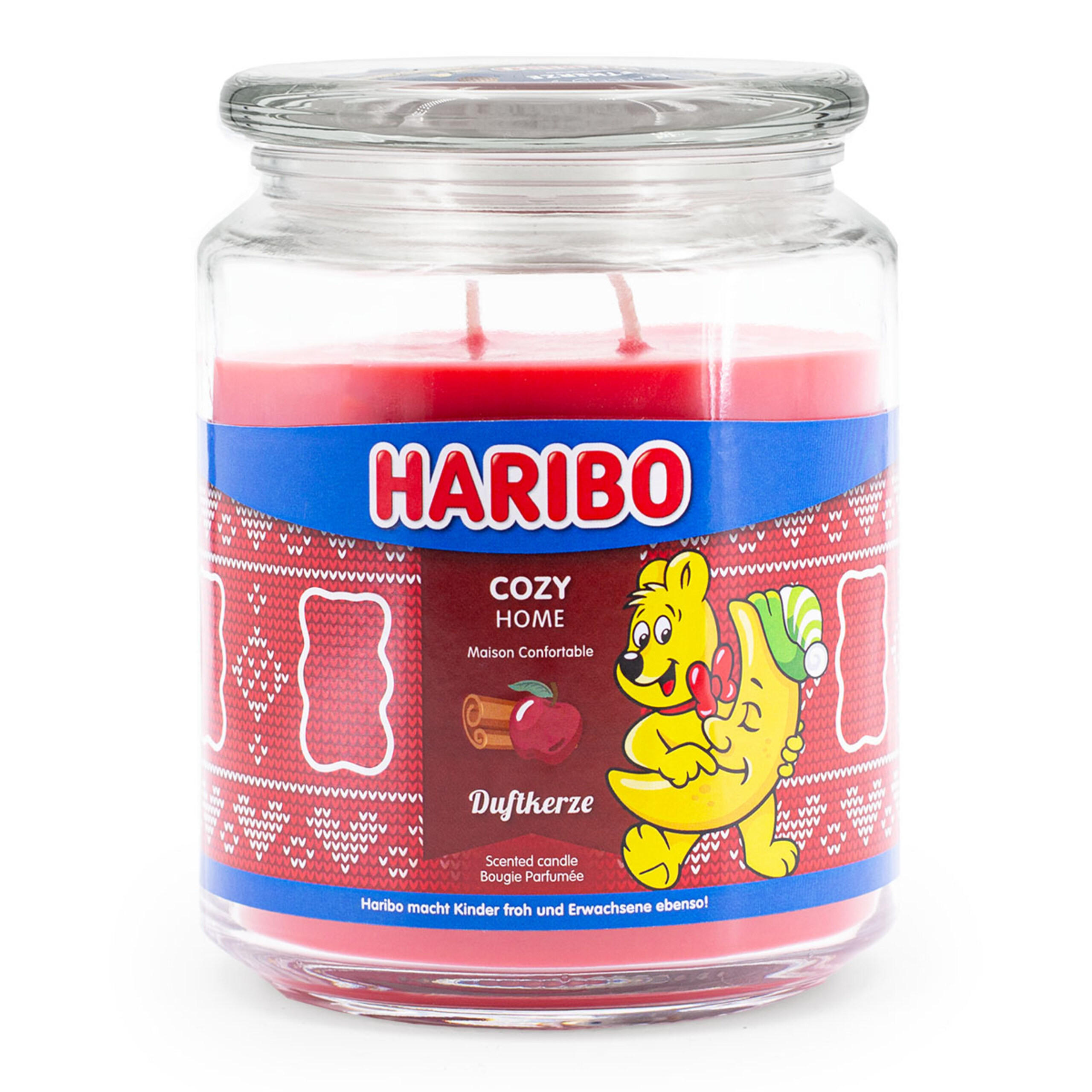 DUFTKERZE Haribo - Hellrot, Naturmaterialien/Glas (13cm)