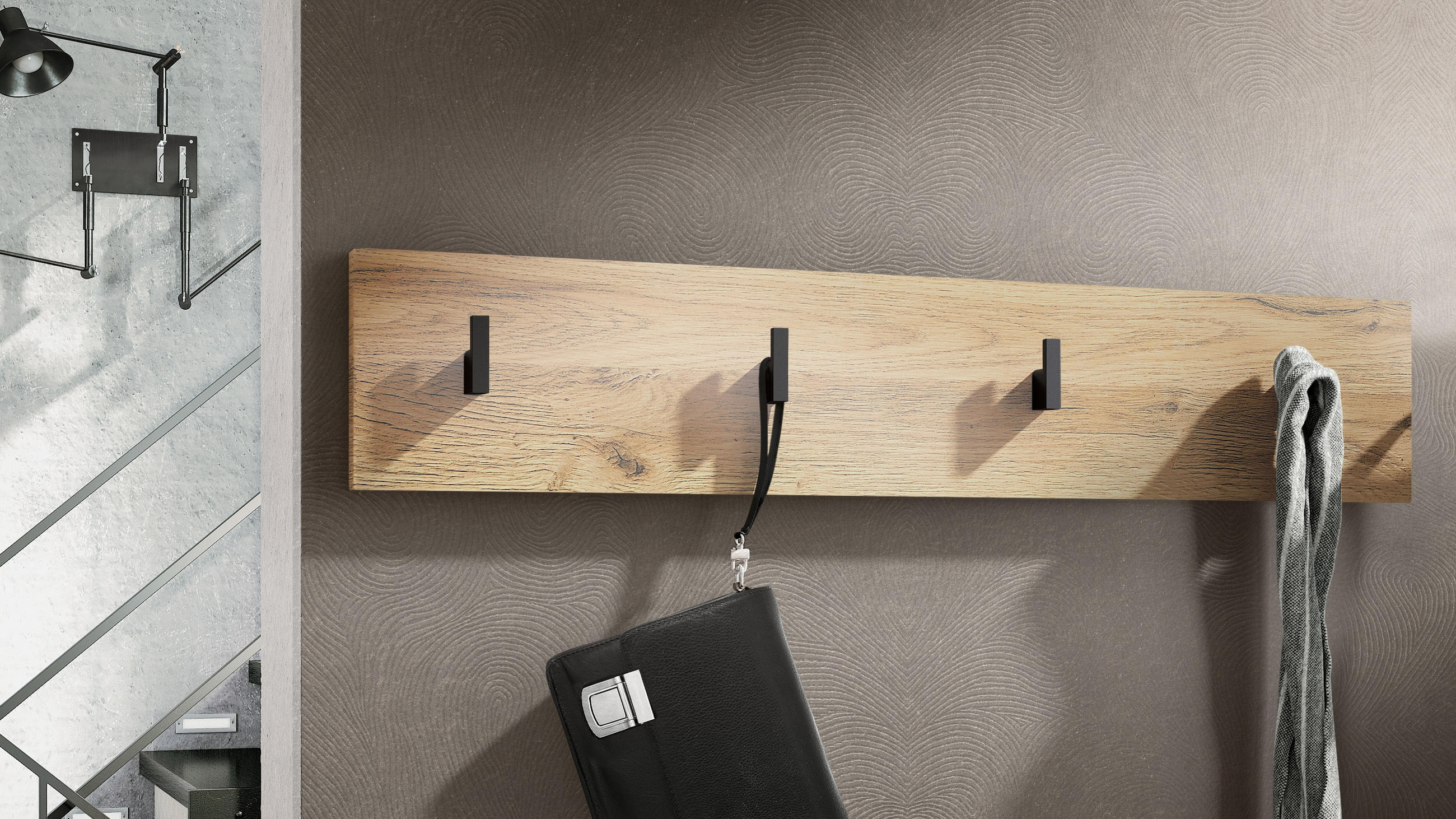 GARDEROBENPANEEL Linea Eiche Natur - Eichefarben, Holzwerkstoff (72.5/14.5/3.5cm) - Vladon