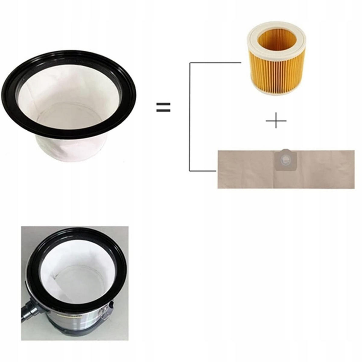 FILTER NT20/1 NT30/1 NT38/1 NT40/1 Staubfilter, HEPA-kompatibel, wiederverwendbar, hochwertige Ausführung - Multicolor, Kunststoff/Metall (10/10/10cm)