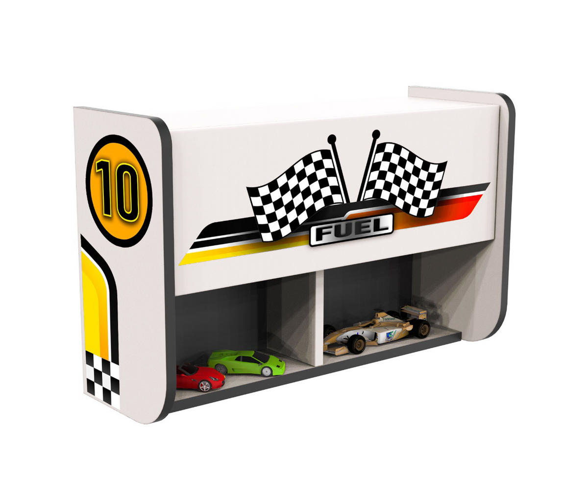 BÜCHERREGAL mit Klappe Wandregal für Kinderzimmer Weiß - Weiß, Holzwerkstoff (72/49/26cm) - Aileenstore