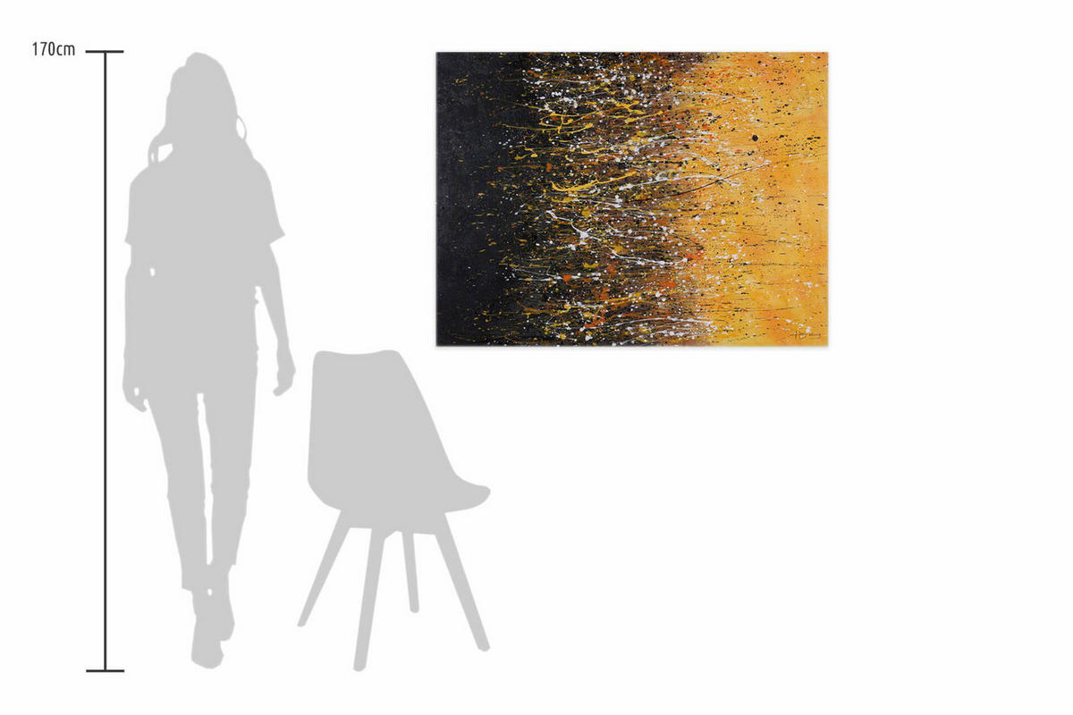 ACRYLBILD HANDGEMALT 100/75 cm - Gelb, Holz/Textil (100/75cm) - KUNSTLOFT