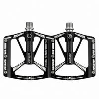 FAHRRADPEDALE Ultraleicht Carbon 283g 3-Lager CNC Aluminium 9/16" MTB Rennrad - Schwarz, Metall (10/2.1/11.1cm)