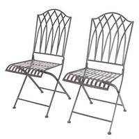 GARTENSTUHL (2er Set) Mandala Garden - Braun, Metall (41/93/56cm) - Butlers