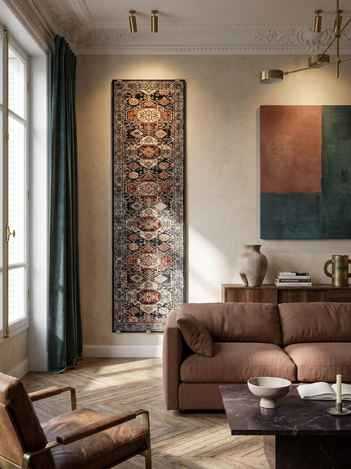 KURZFLORTEPPICH GLAZERT, geometrisch, Blau, 80 x 150 cm - Blau, Textil (80/150cm) - KADIMA DESIGN