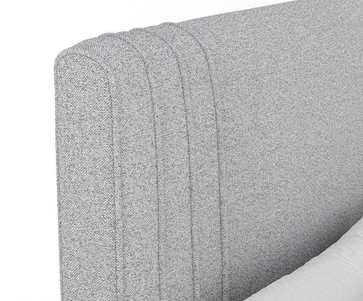 BOXSPRINGBETT Casone Hellgrau 160/200 cm mit Latex-Topper - Silberfarben/Hellgrau, Holz/Holzwerkstoff (160/200cm) - Maison de Reve