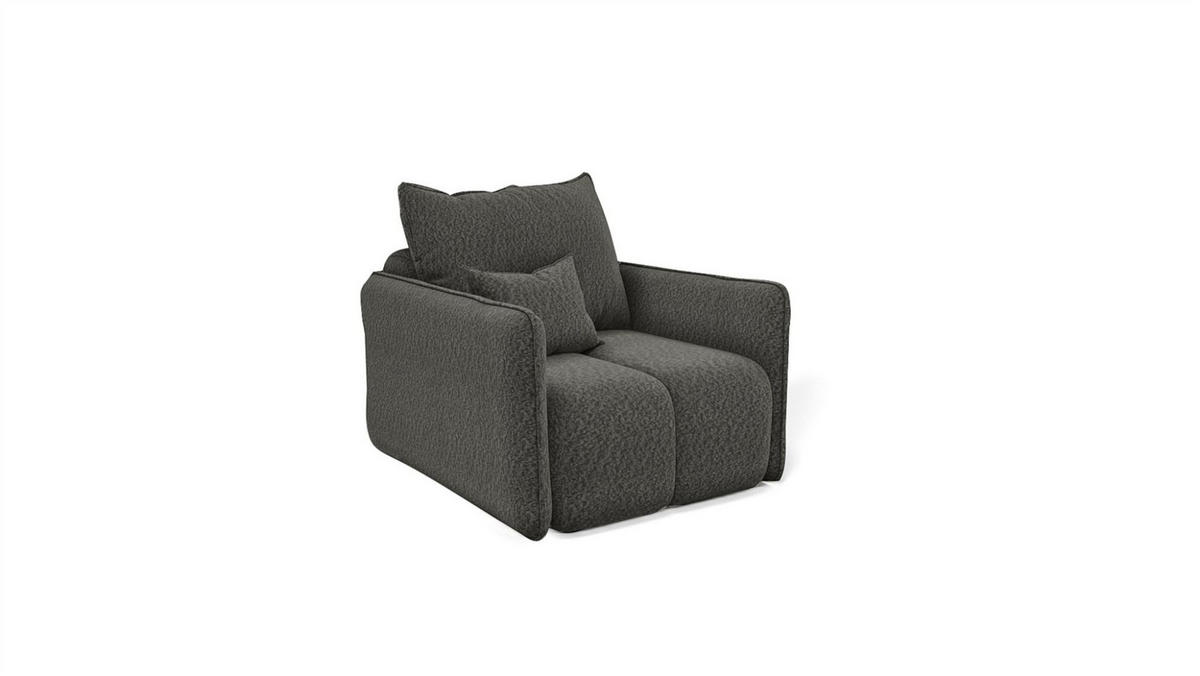 SOFASET Morgano 3-2-1 - Anthrazit, Holzwerkstoff/Textil (216/86/102cm) - Fun Möbel