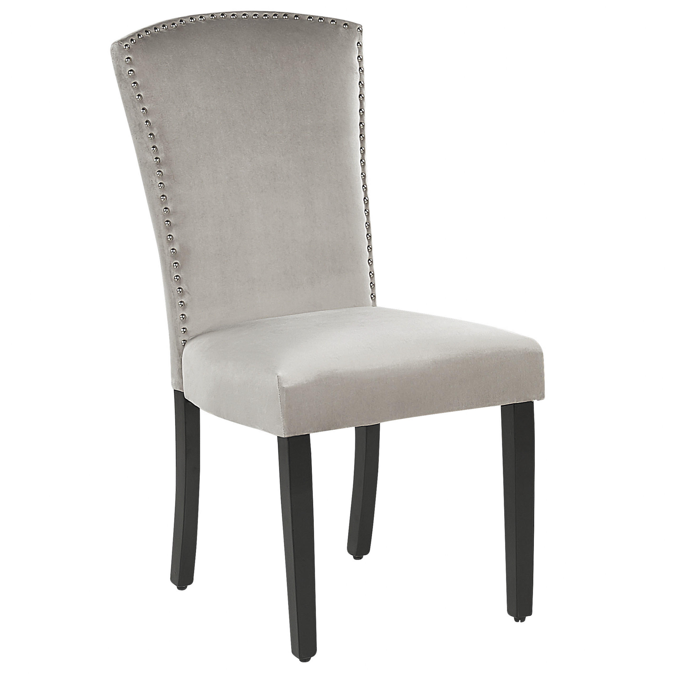 ESSZIMMERSTUHL 2er-Set Samtstoff Grau Piseco - Grau, Holz/Textil (48/97/62cm) - Beliani