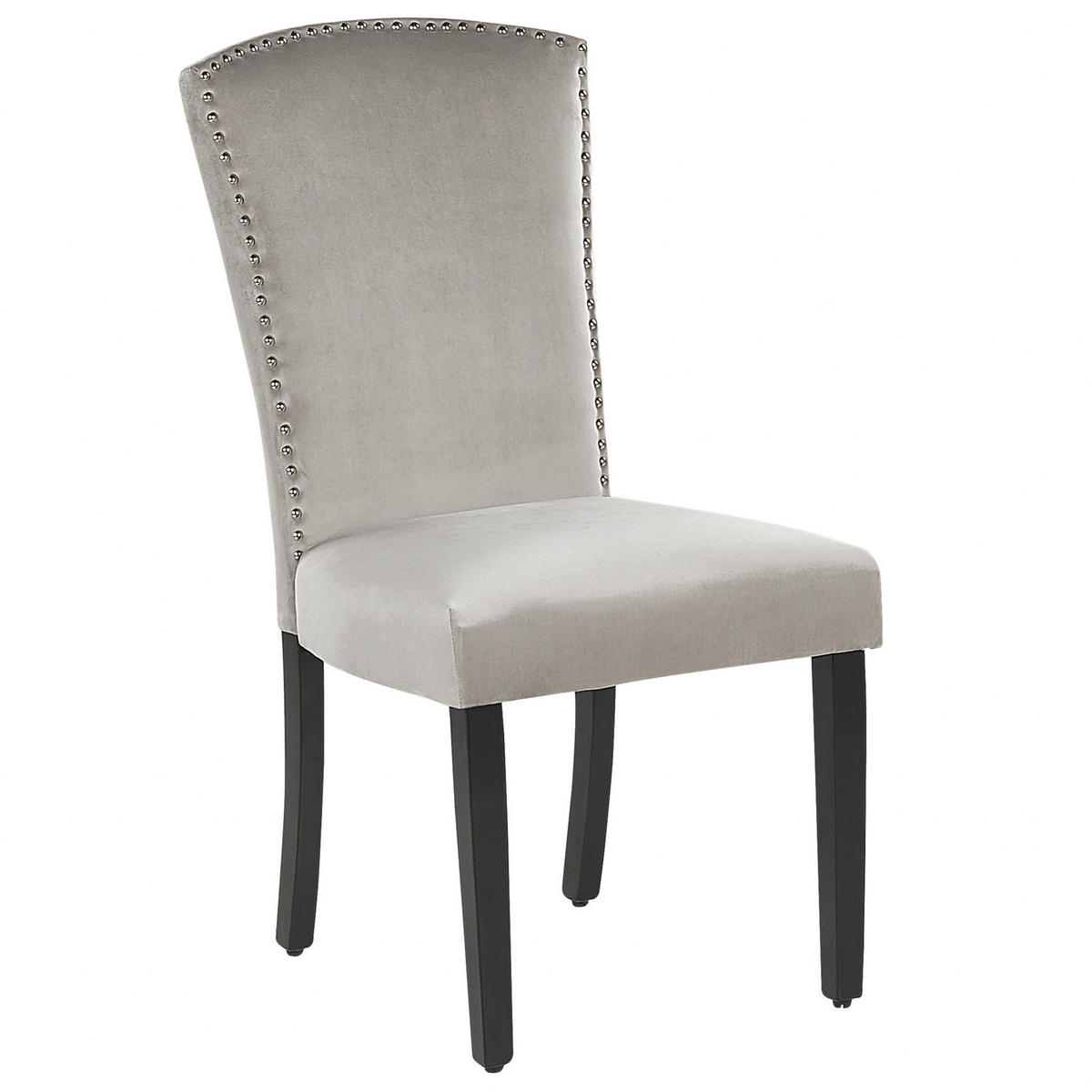 ESSZIMMERSTUHL 2er-Set Samtstoff Grau Piseco - Grau, Holz/Textil (48/97/62cm) - Beliani