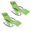 SONNENLIEGE 2er Set Grün - Grün, Metall (63/83/150cm) - SoBuy