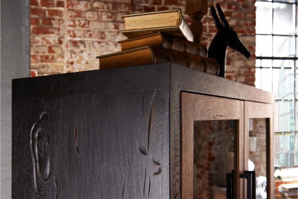 HIGHBOARD GONA Anthrazit Holz - Anthrazit, Holz (130/180/50cm) - KAWOLA