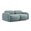 3-SITZER SOFA Chenille Stoff Blau - Blau/Blaugrau, Holz/Textil (190/73/95cm) - Makamii