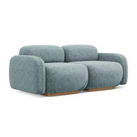 3-SITZER SOFA Chenille Stoff Blau - Blau/Blaugrau, Holz/Textil (190/73/95cm) - Makamii