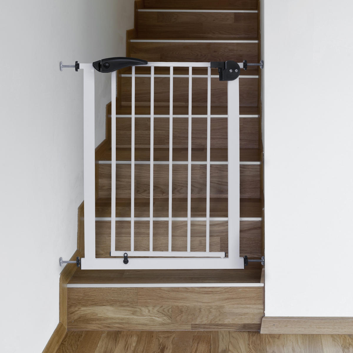 BEZPEČNOSTNÍ BRÁNA DO DVEŘÍ 70–75 cm, bílá, bez vrtání, otočná na obě strany - bílá, kov (3/75cm) - ECD-Germany
