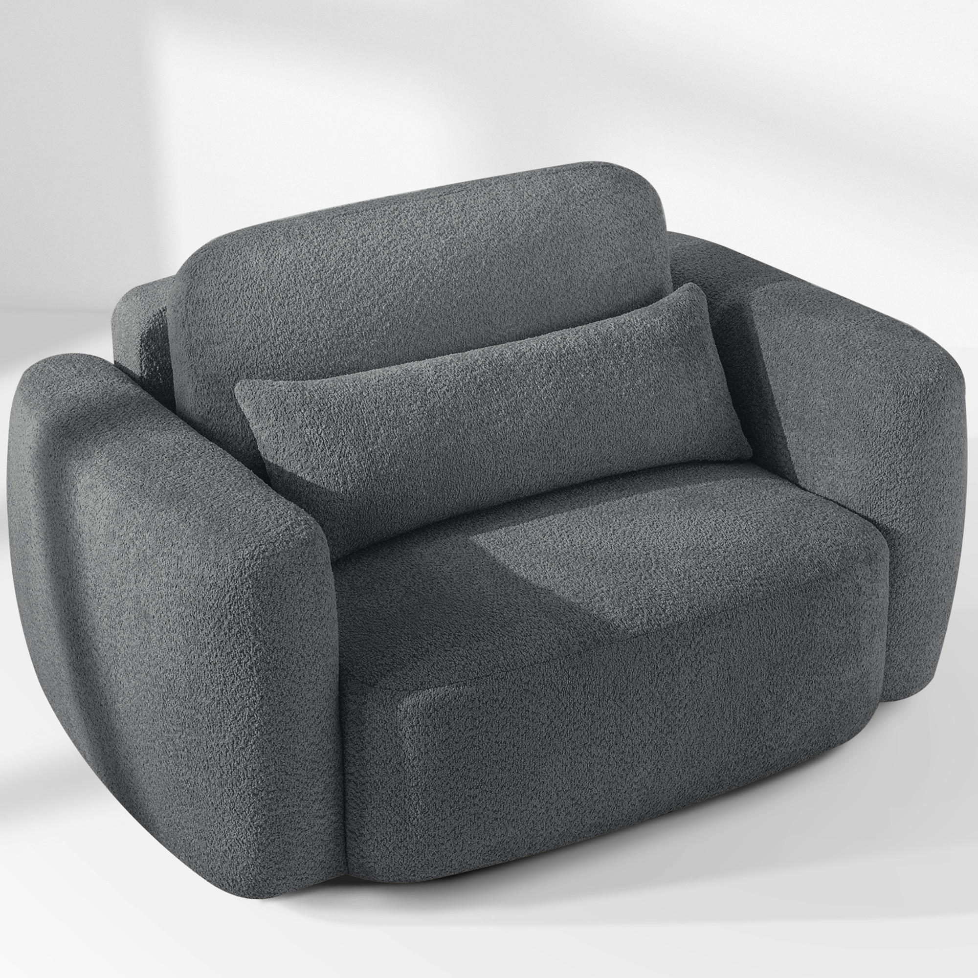 SESSEL ELOSA - Dunkelgrau, Holz/Textil (145/85/115cm) - KONSIMO®