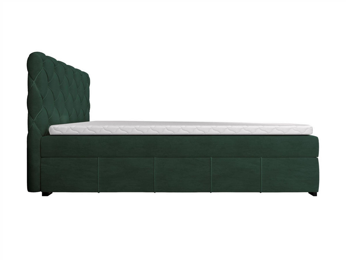 BOXBETT Gisel - Grün, Holzwerkstoff/Textil (180/200cm) - Fun Möbel