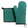 SET AUS RECYCELTEM TOPFLAPPEN/OFENHANDSCHUH Grace pfau 15 x 32 cm - Blau, Textil (15/32cm) - Winkler