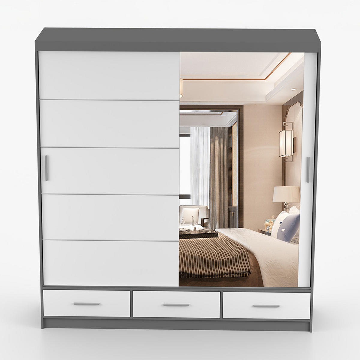 KLEIDERSCHRANK Florence 203 cm, 203/218/61, 2-türig, weiß - Weiß, Holzwerkstoff (203/218/61cm) - imoebel24