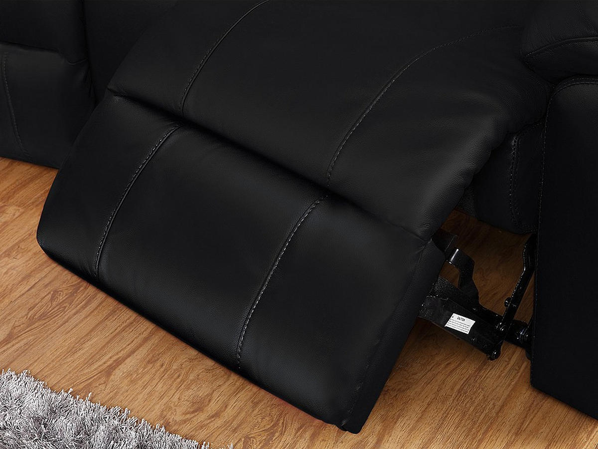RELAXSOFA 3-Sitzer - Leder - Schwarz - AROMA - Schwarz, Leder (308/97/99cm) - Vente-Unique