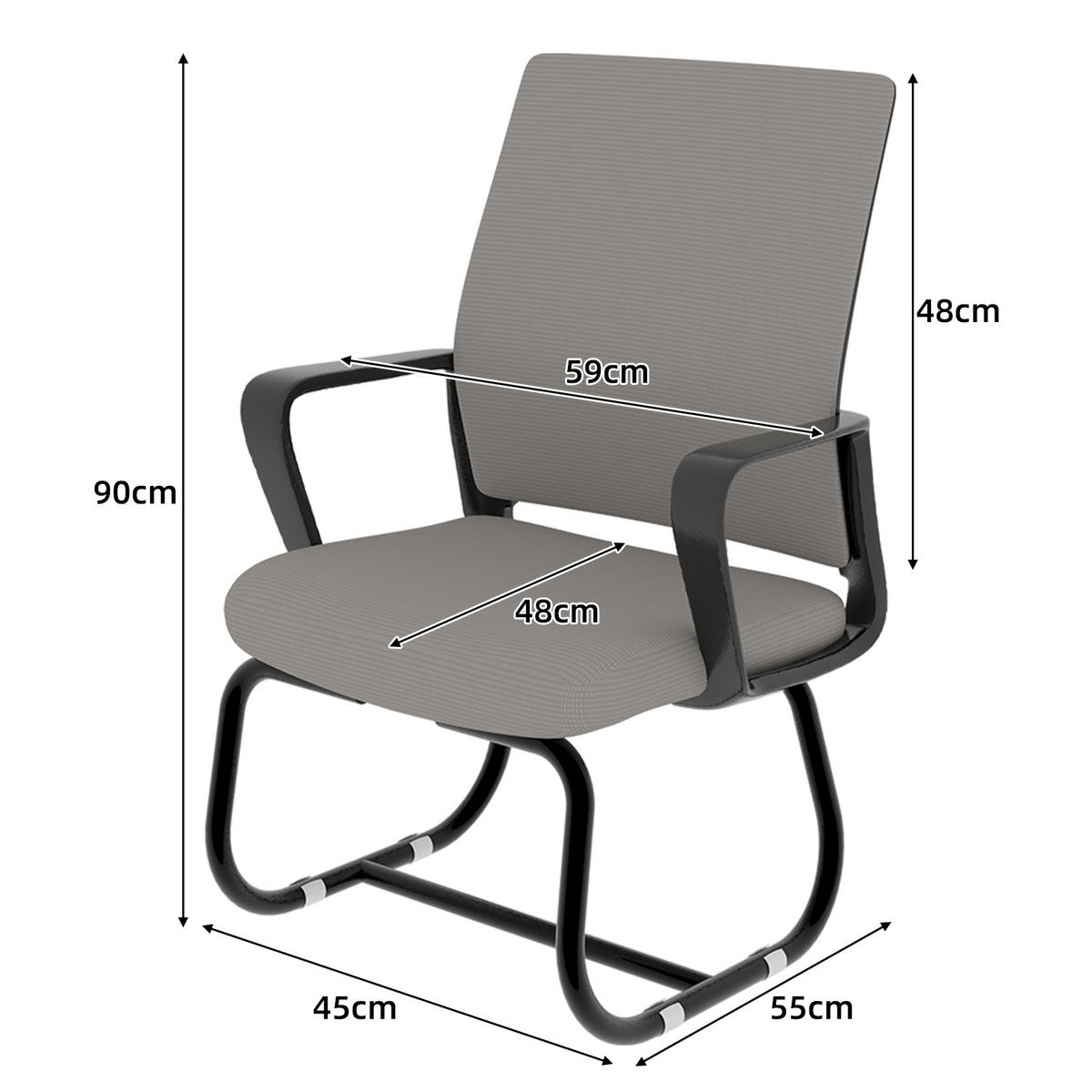DREHSTUHL Netz & Mesh Grau & Schwarz - Schwarz/Grau, Textil/Metall (59/90/55cm) - WISHDOR