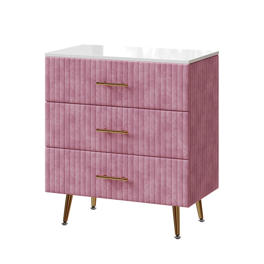 Vicco KOMODA Velia Růžová 70 x 78.5 cm se 3 zásuvkami