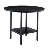 ESSTISCH 100/100/77 cm Schwarz aus MDF und Metall mit Stauraumregal - Schwarz, Holzwerkstoff (100/100/77cm) - OKMYHOME