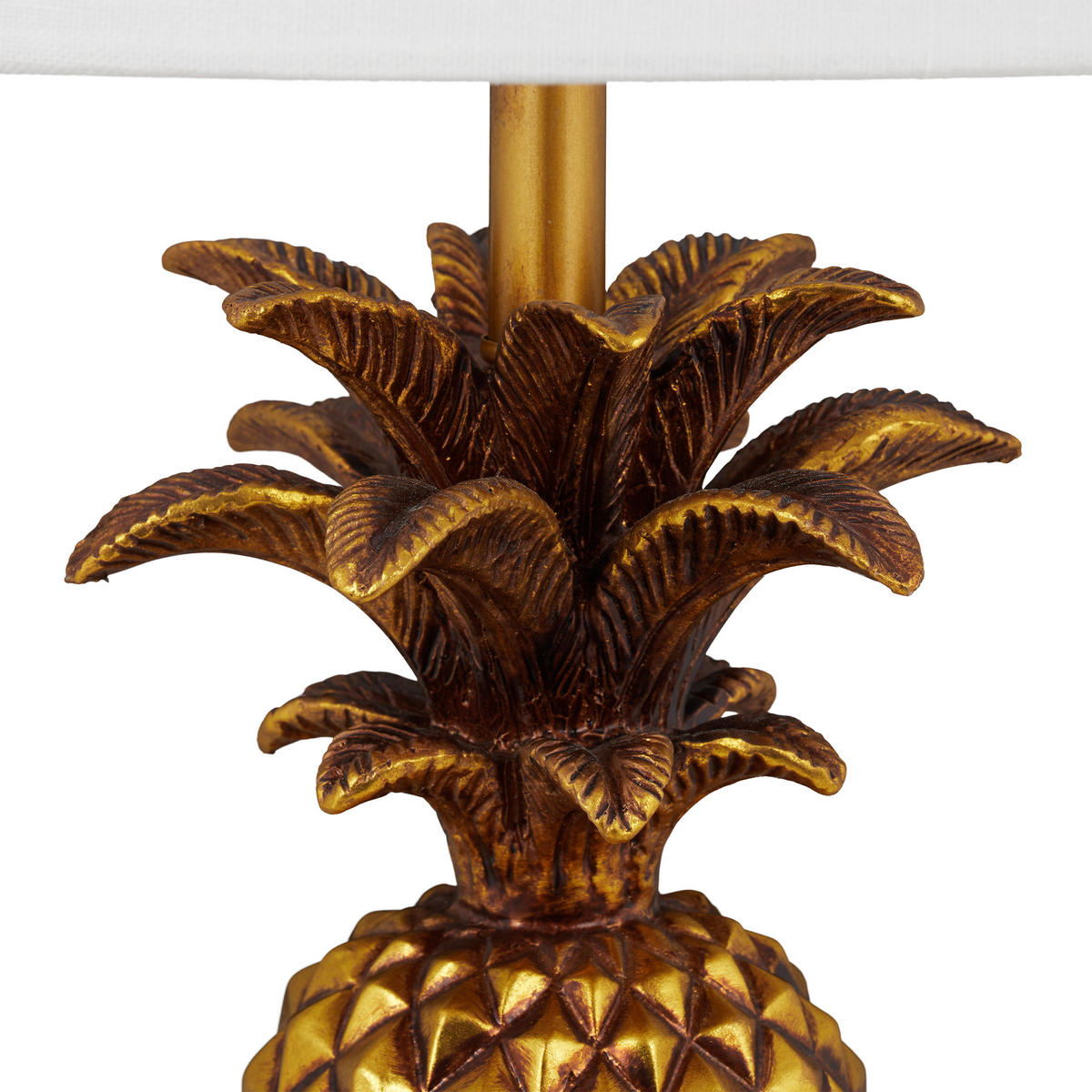 TISCHLAMPE Ananas - Goldfarben, Kunststoff/Textil (30/30/54cm) - Relaxdays