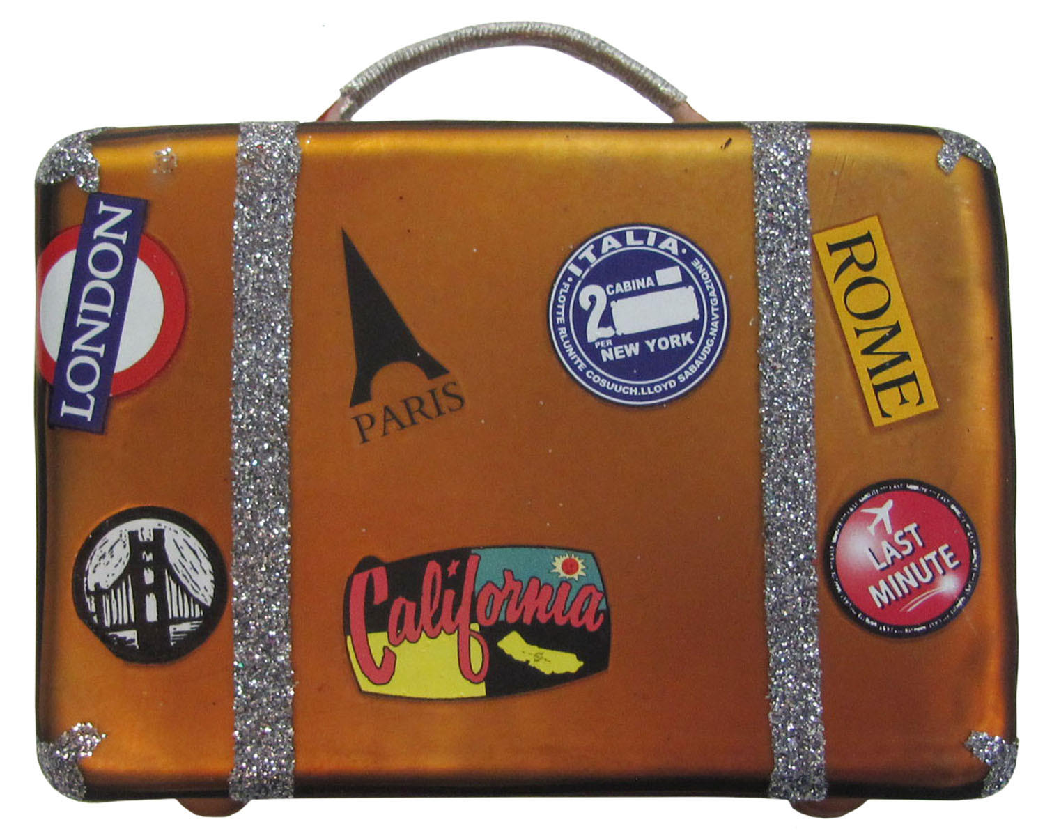 CHRISTBAUMSCHMUCK Reisekoffer Braun 10cm (Glas / 1 Stk.) - Braun, Glas (4/8/10cm) - Krebs Glas Lauscha